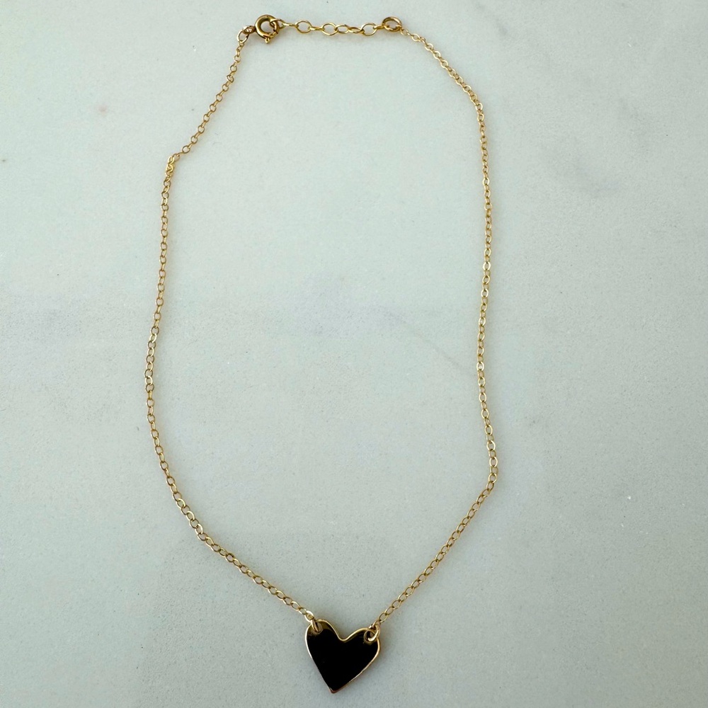 Gold engrave-able heart choker